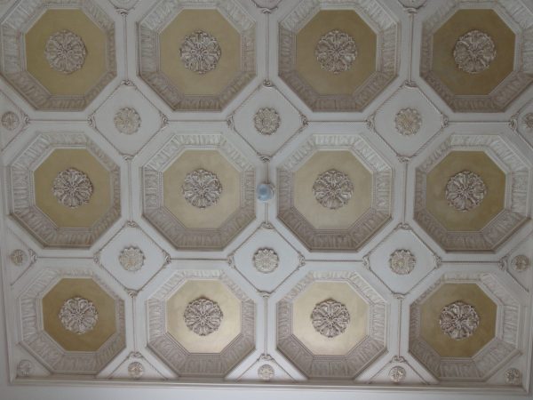 Metalic Brush Work with Antique Foffered Ceiling